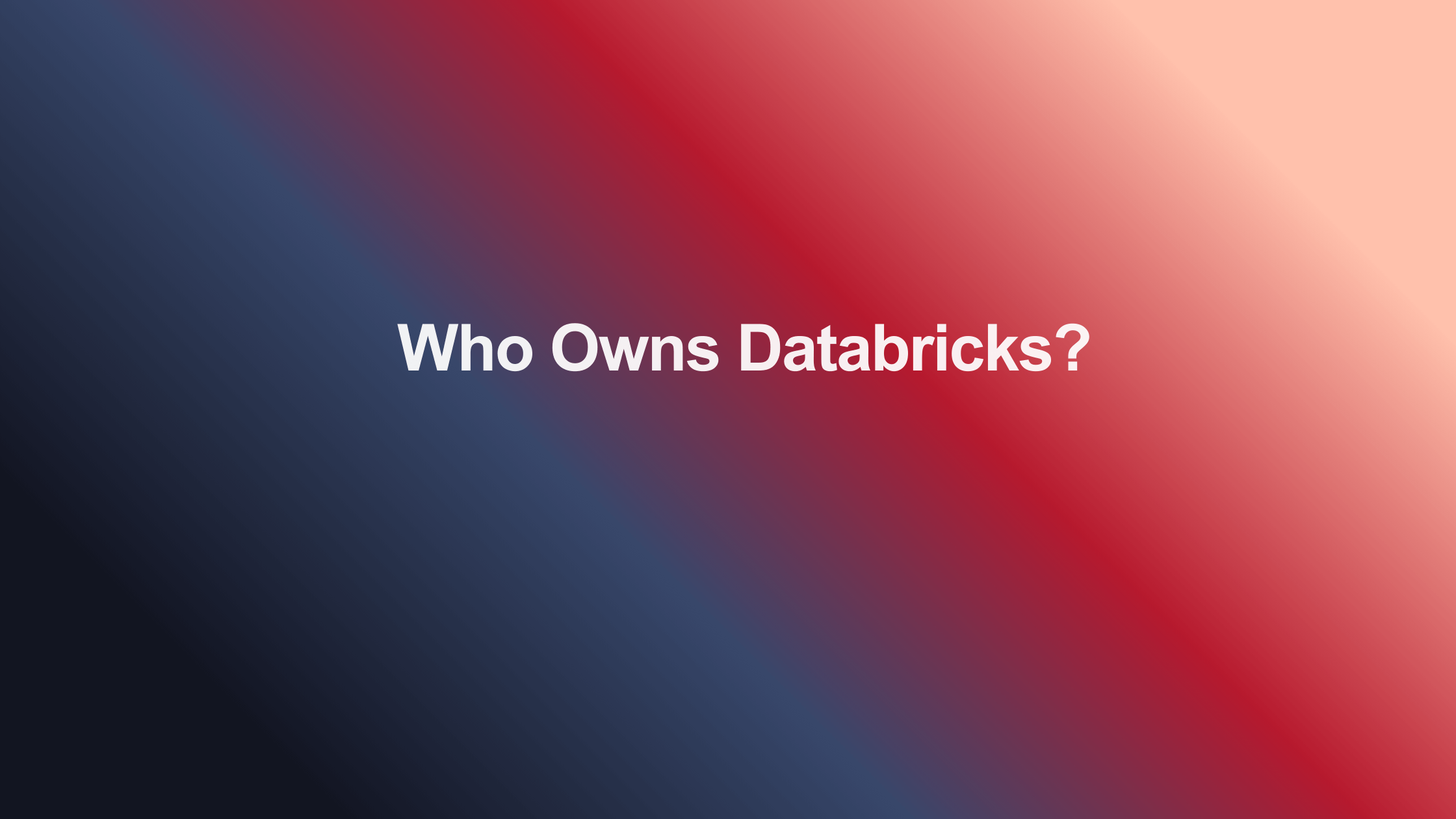 Who Owns Databricks