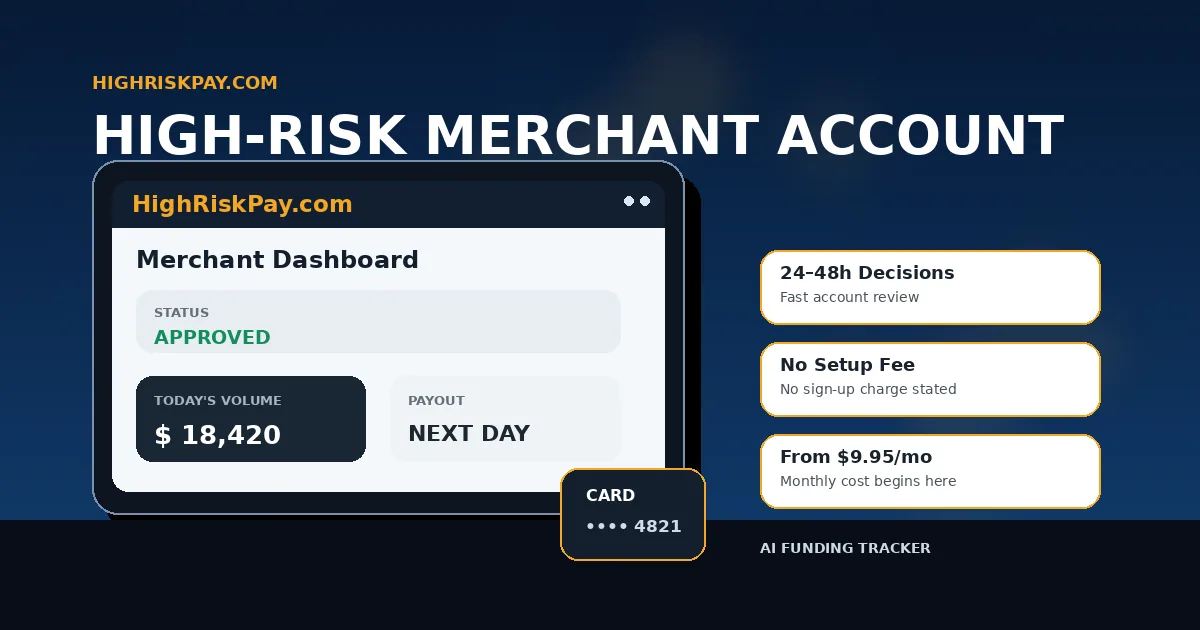 High risk merchant account at HighRiskPay com fees and approvals